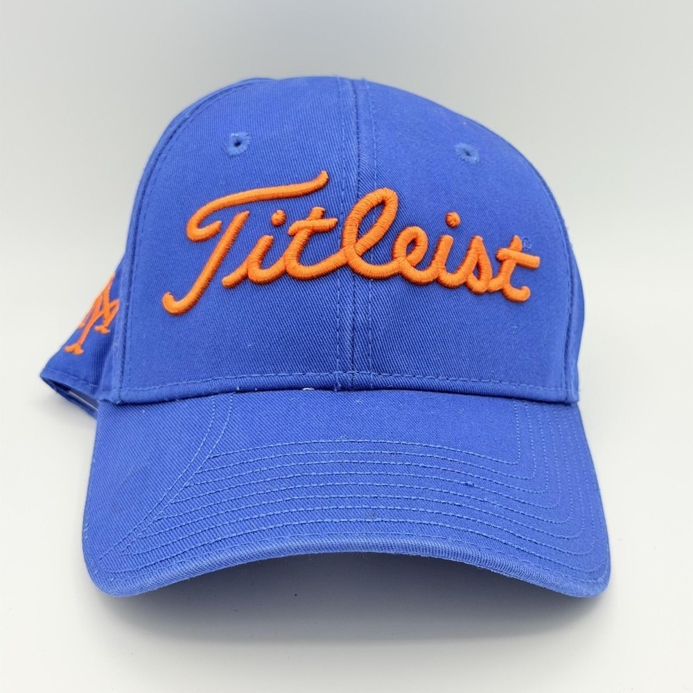 New York Mets Hat Cap Strap Back Mens One Size Blue MLB Baseball Titleist